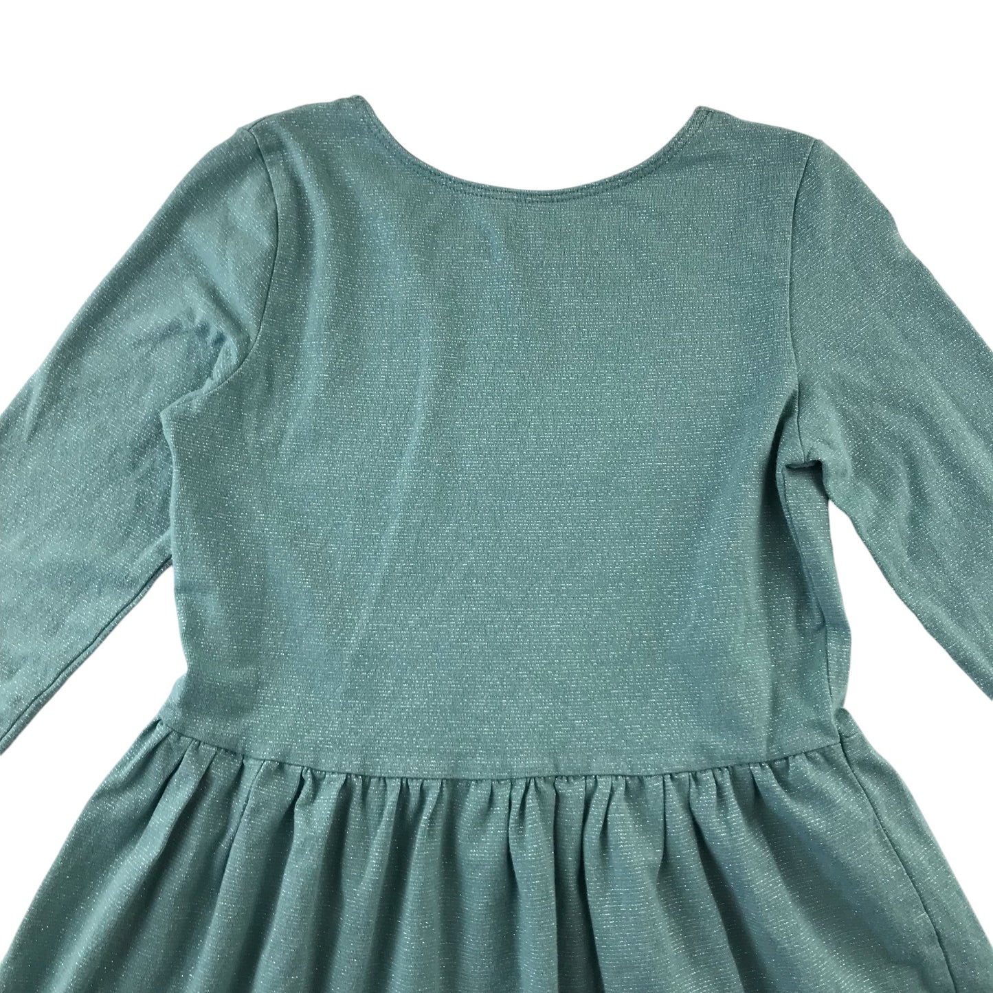 H&M dress 7-8 years dusty turquoise with sparkles long sleeve t-shirt