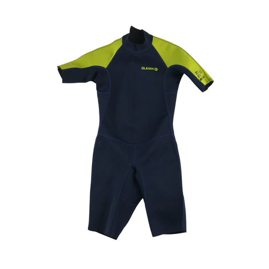 Decathlon wetsuit 9-10 years black and yellow short leg