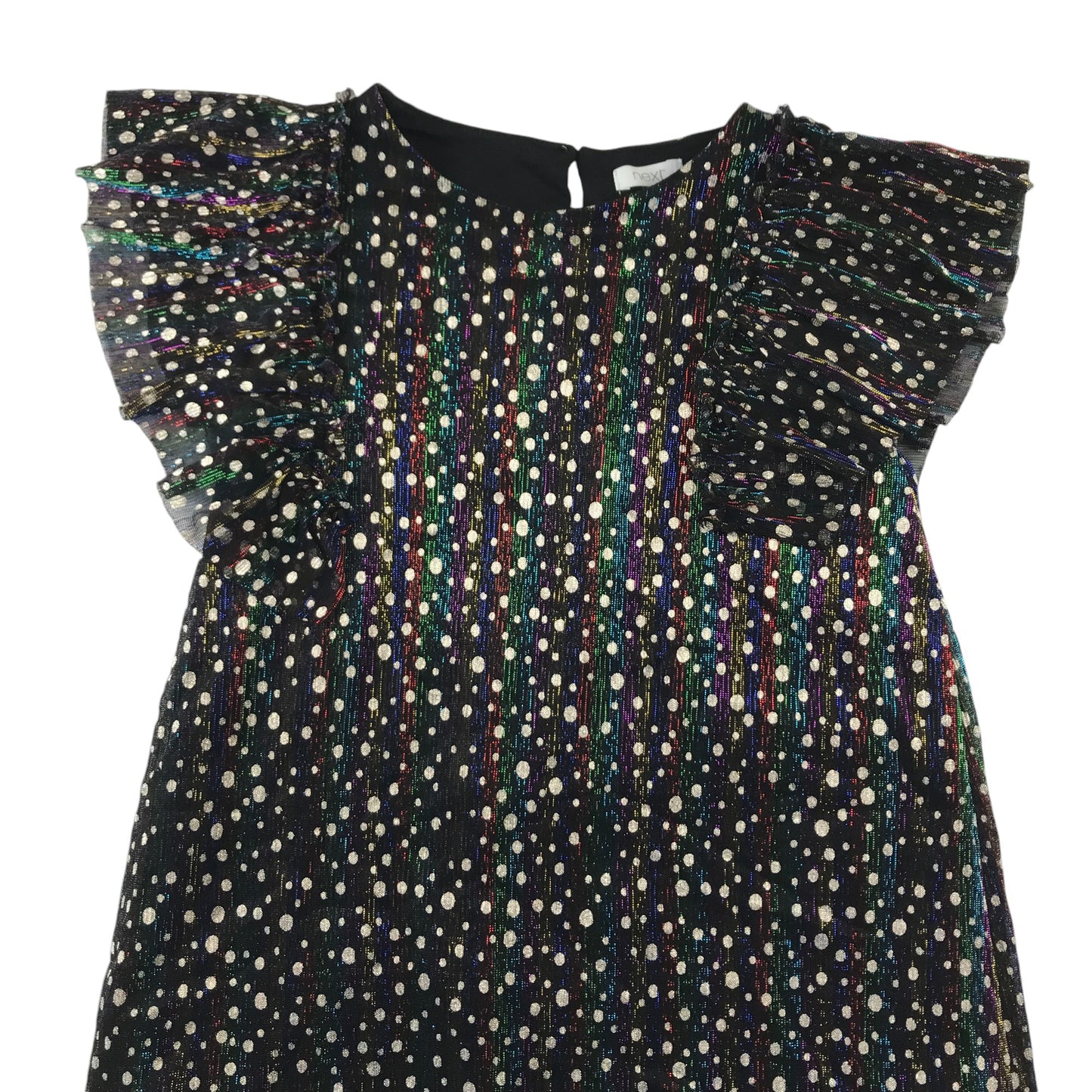 Next dress 5-6 years multicolour metallic shiny A-line