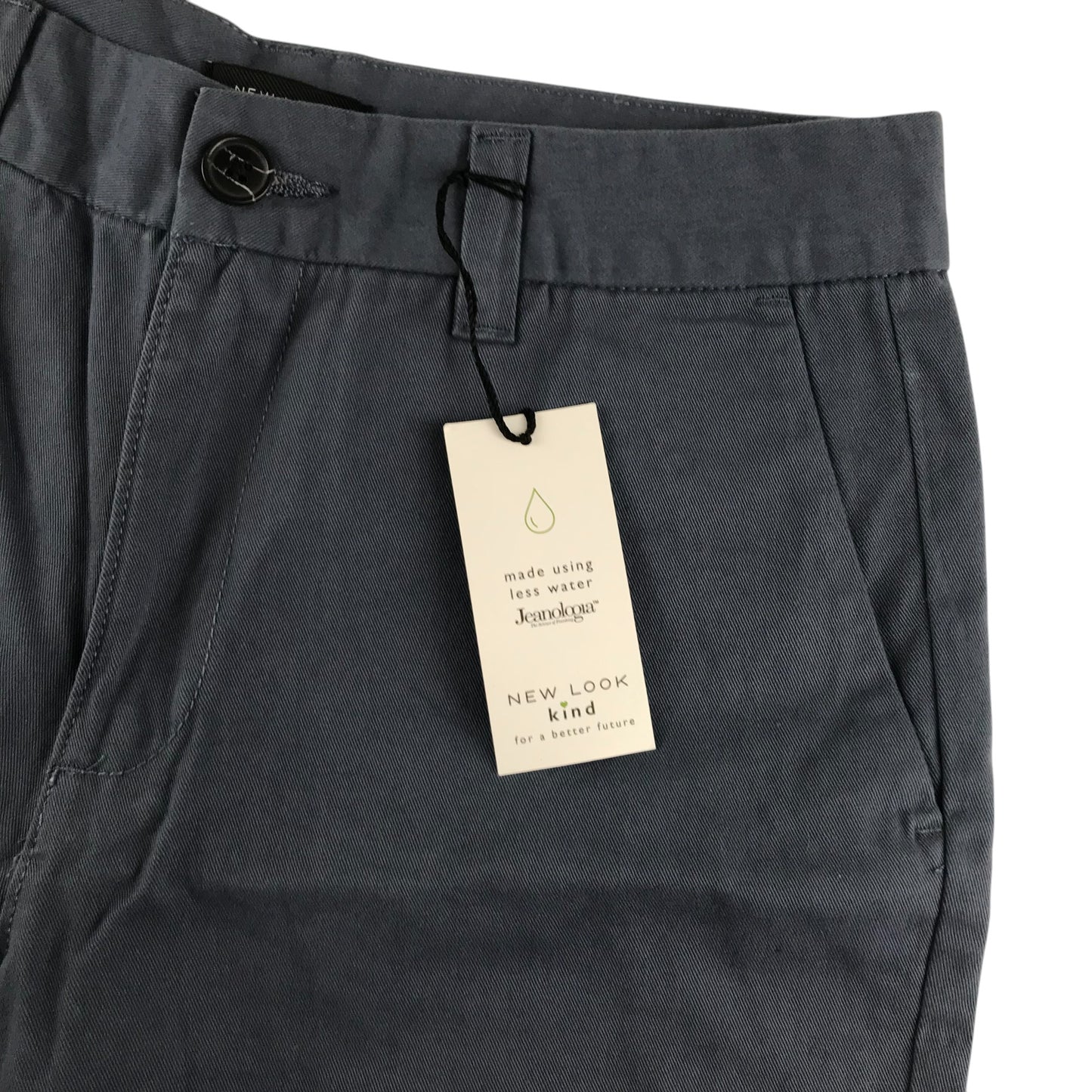 New Look shorts men size 28in waist dusty navy blue chino style cotton