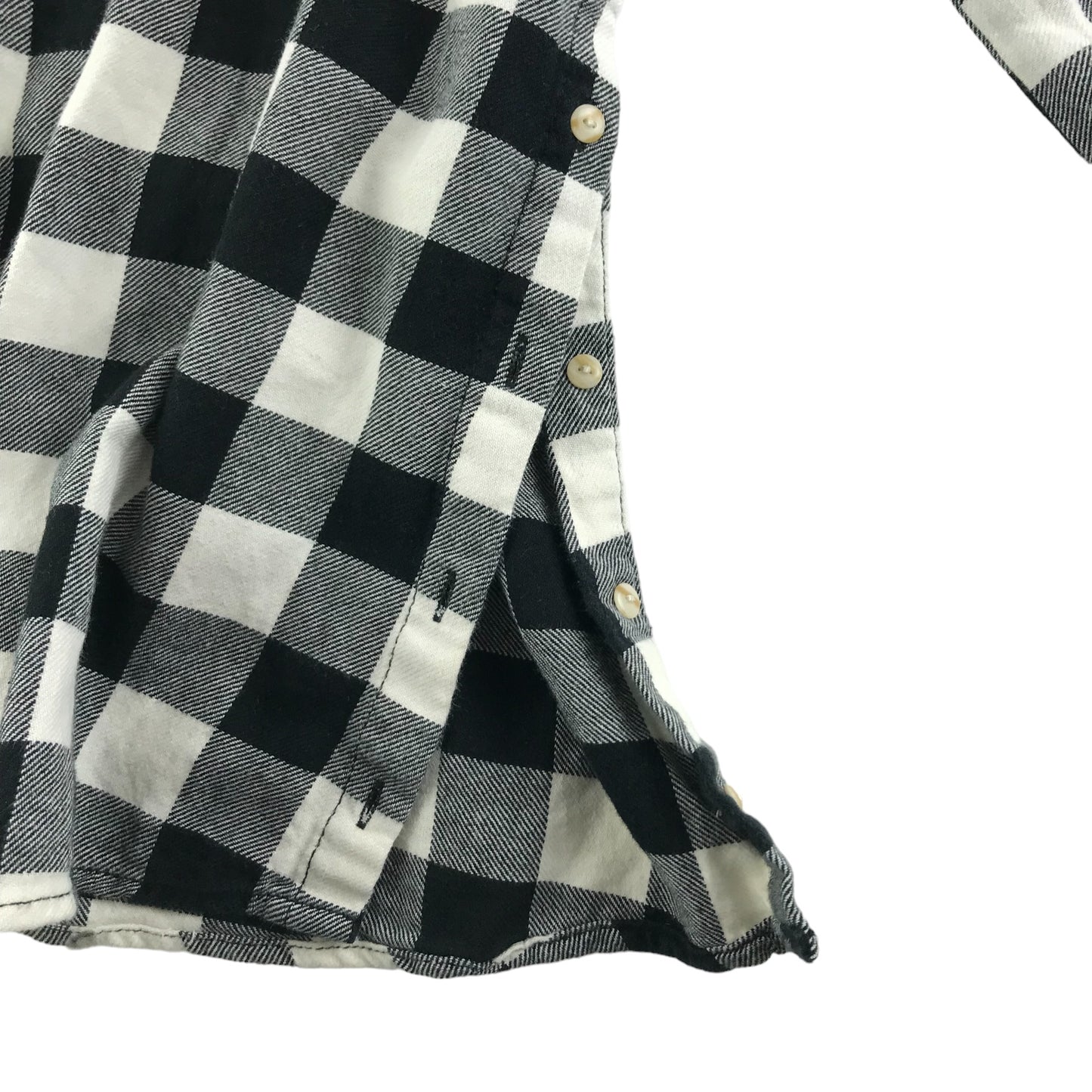 Zara Shirt Age 9 Black and White Check Pattern Button Up Cotton