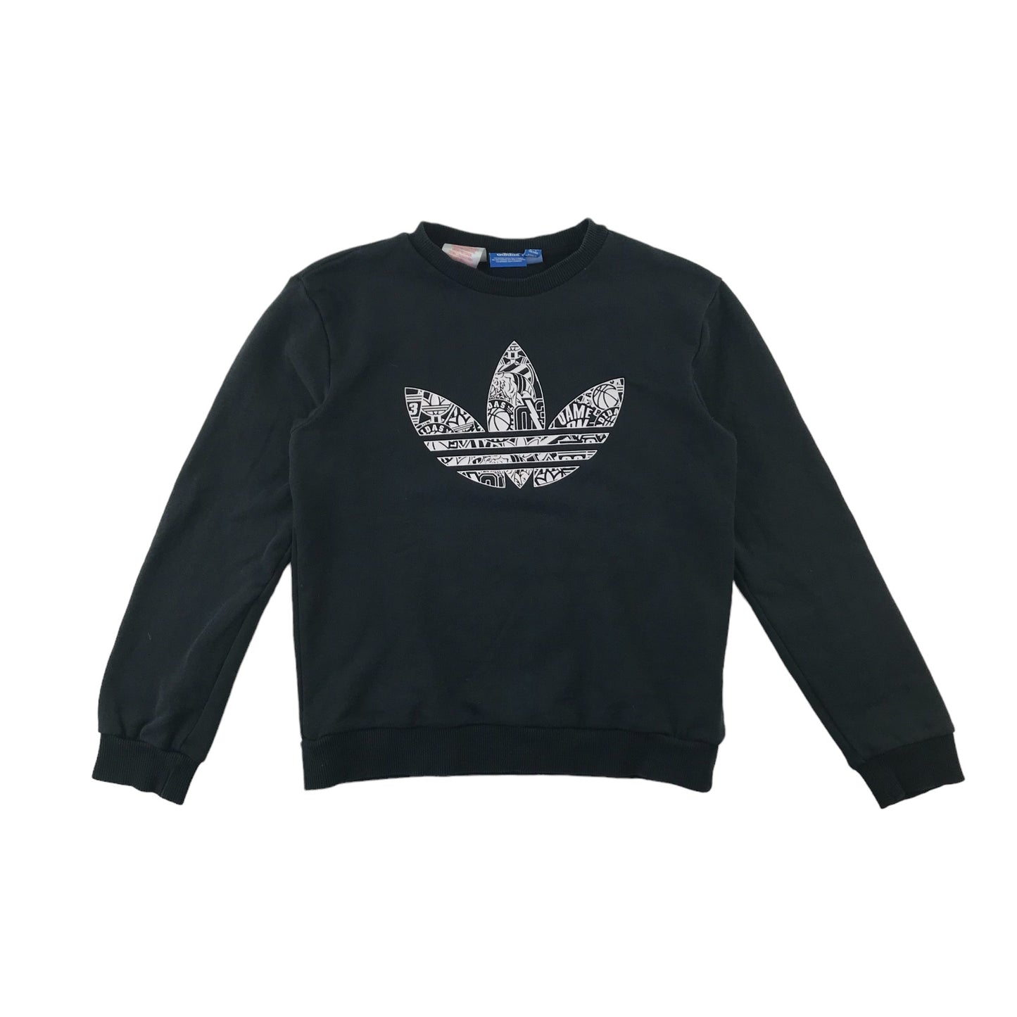 Adidas sweater 9-10 years black big Adidas logo graphic print