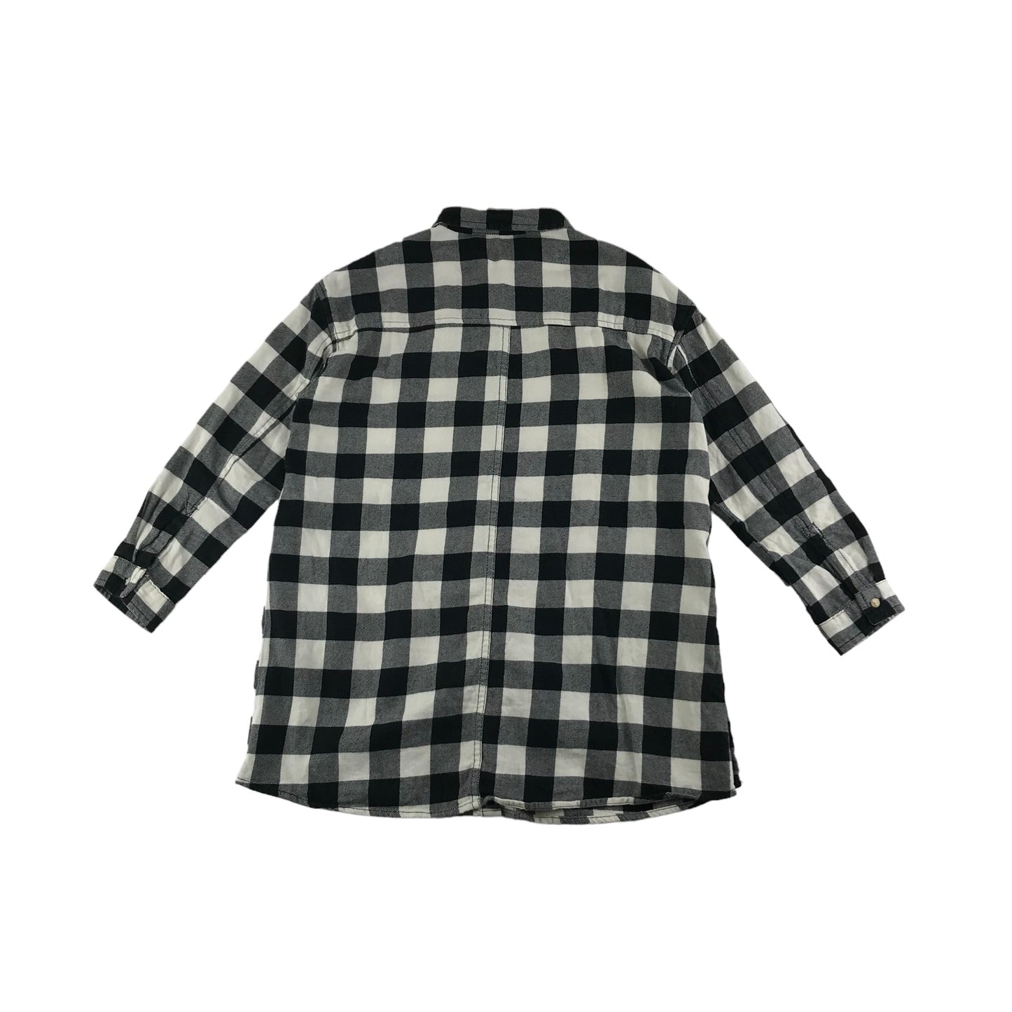 Zara Shirt Age 9 Black and White Check Pattern Button Up Cotton