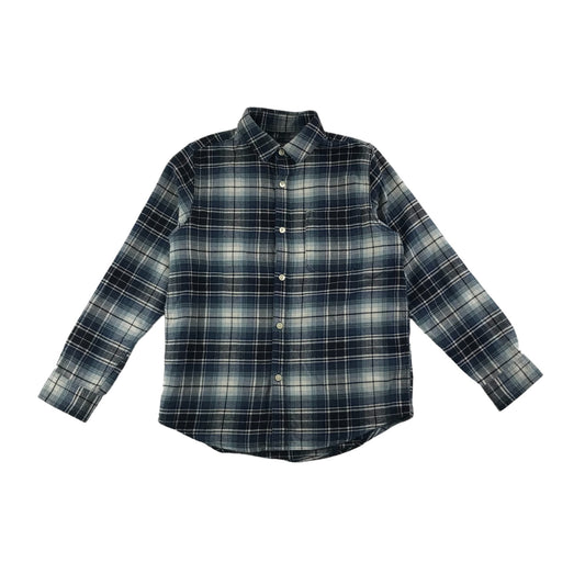 Next Shirt Age 9 Blue Check Pattern Long Sleeve Button Up Cotton