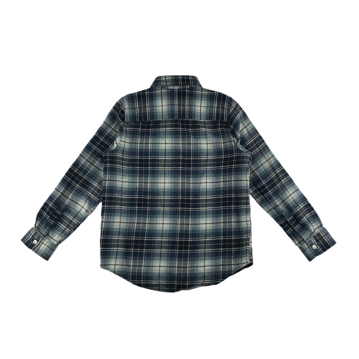 Next Shirt Age 9 Blue Check Pattern Long Sleeve Button Up Cotton