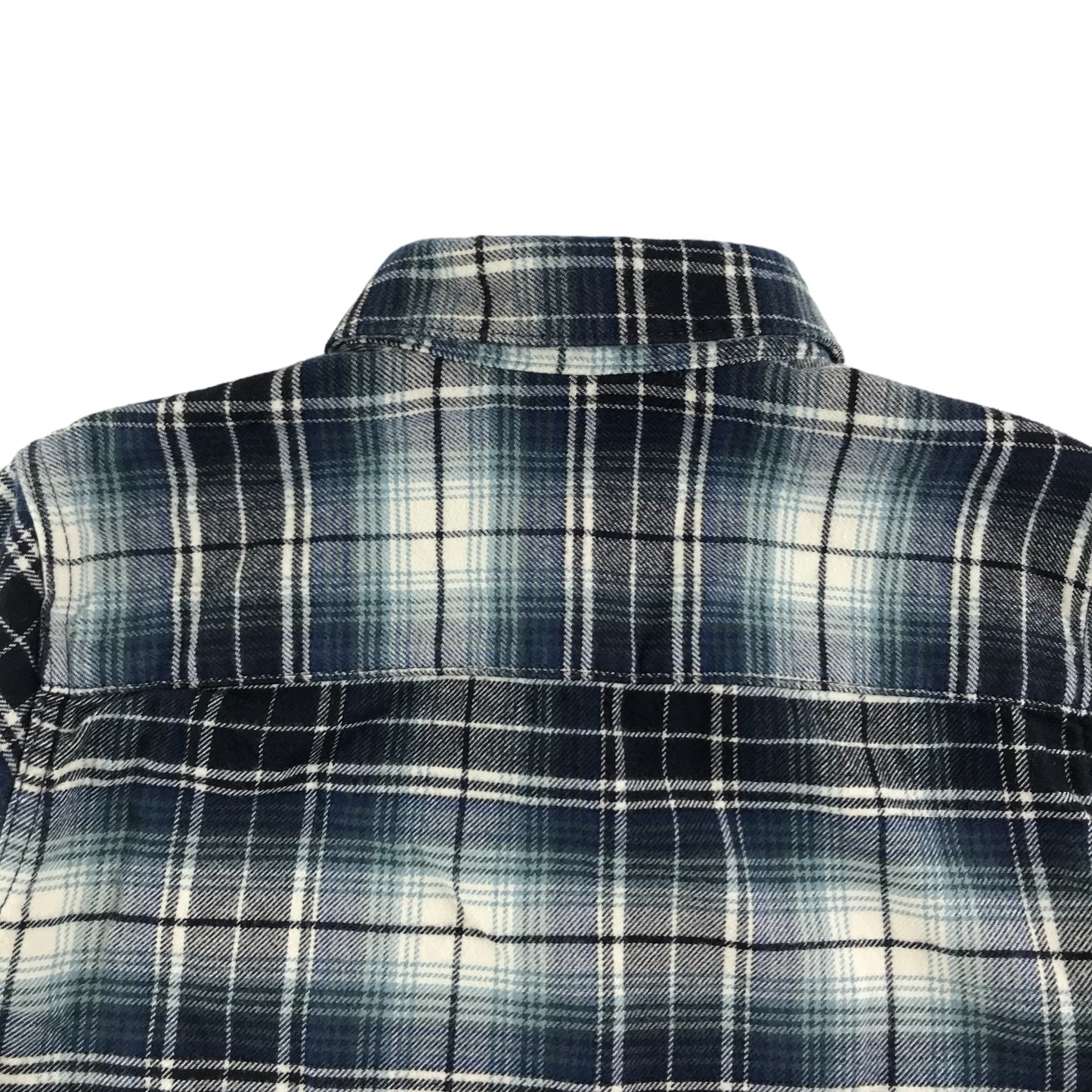 Next Shirt Age 9 Blue Check Pattern Long Sleeve Button Up Cotton