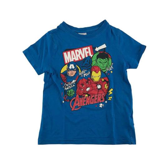 F&F t-shirt 4-5 years Blue Marvel Avengers short sleeve cotton