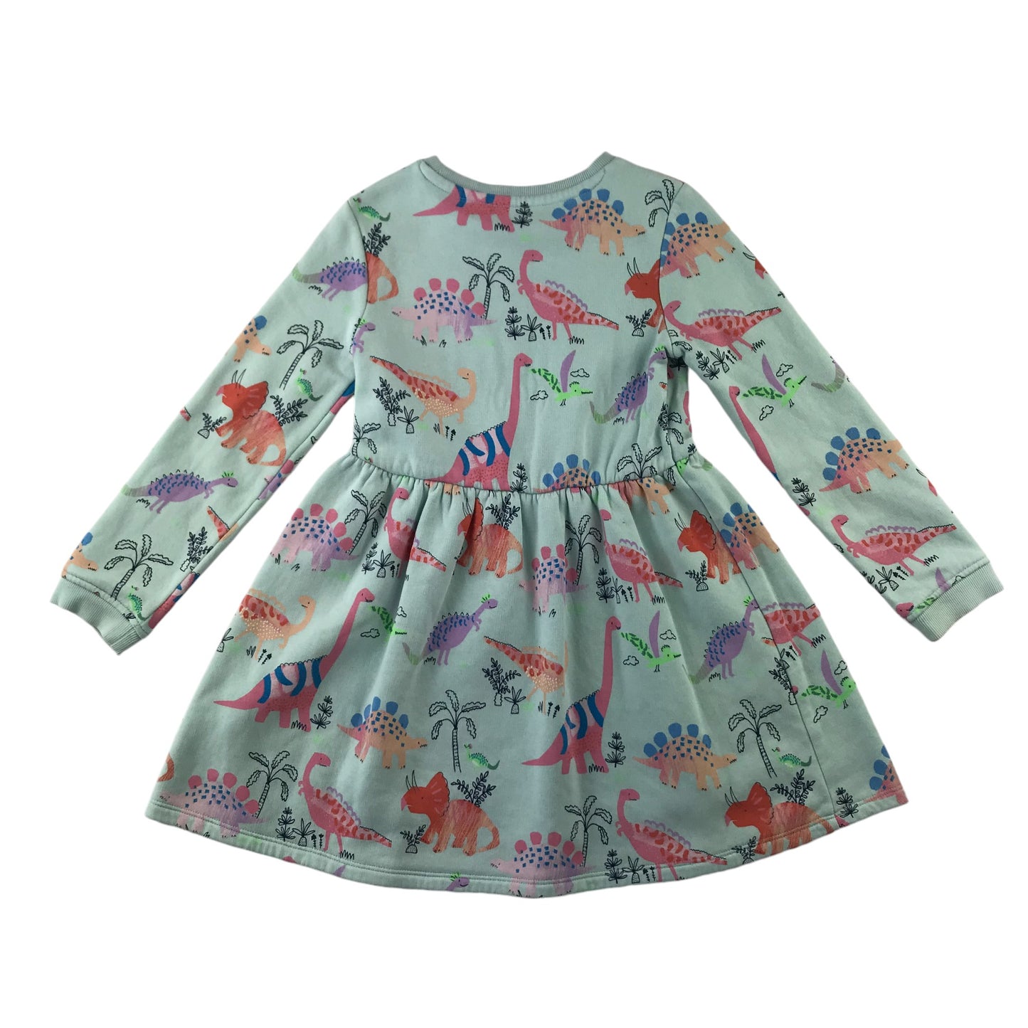 M&S dress 5-6 years mint colour dinosaur print jersey