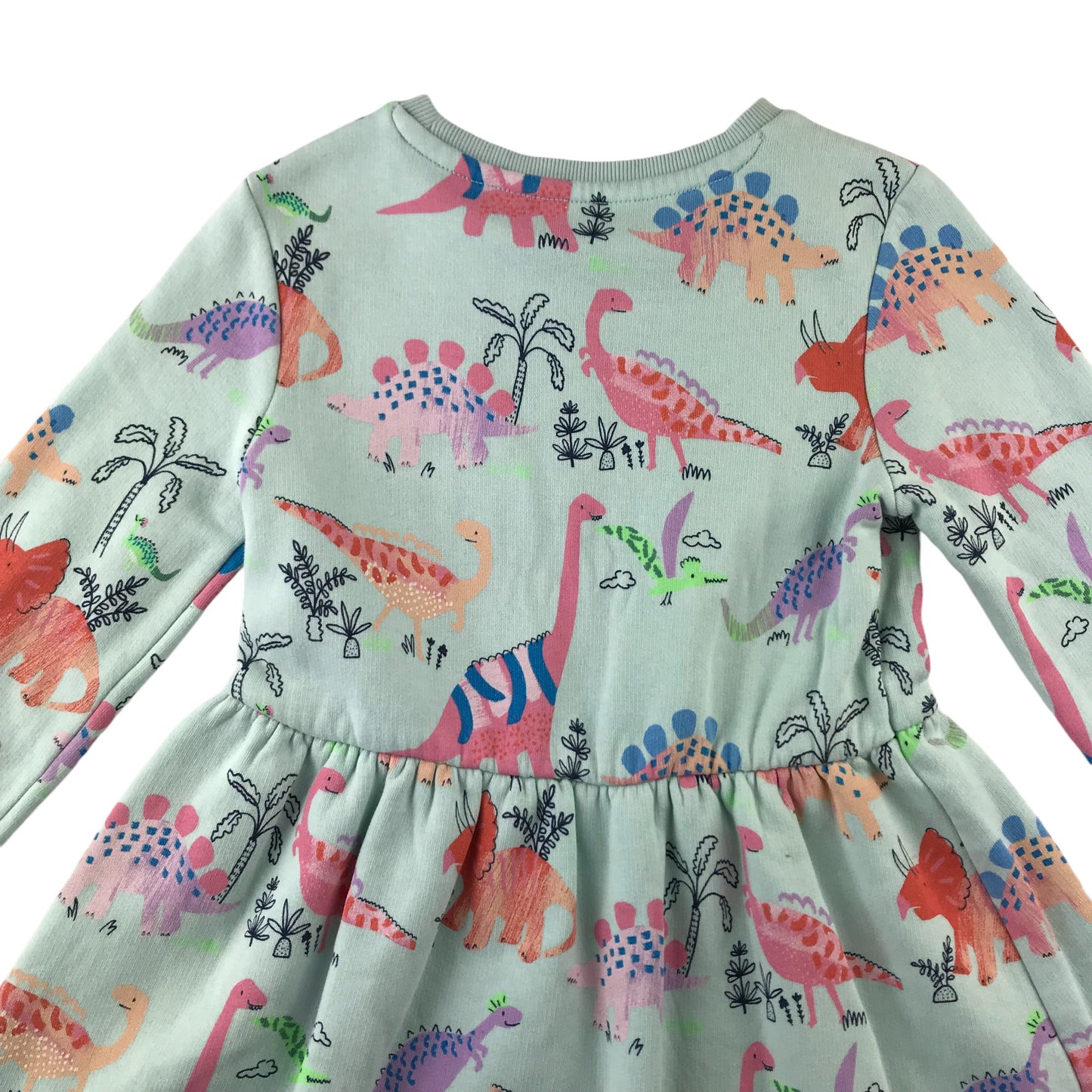 M&S dress 5-6 years mint colour dinosaur print jersey