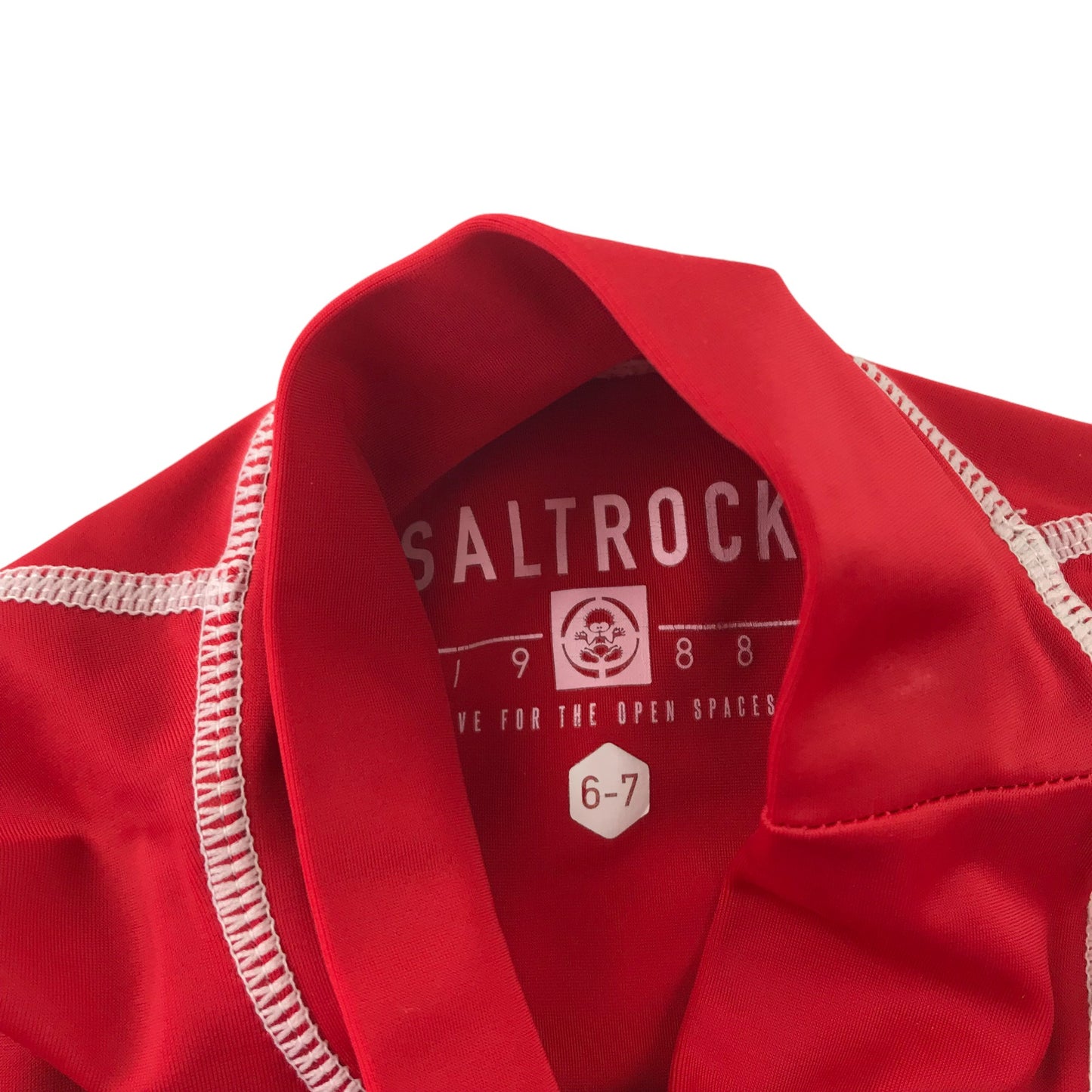 Saltrock Swim Top Age 6 Red Long Sleeve Print Logo
