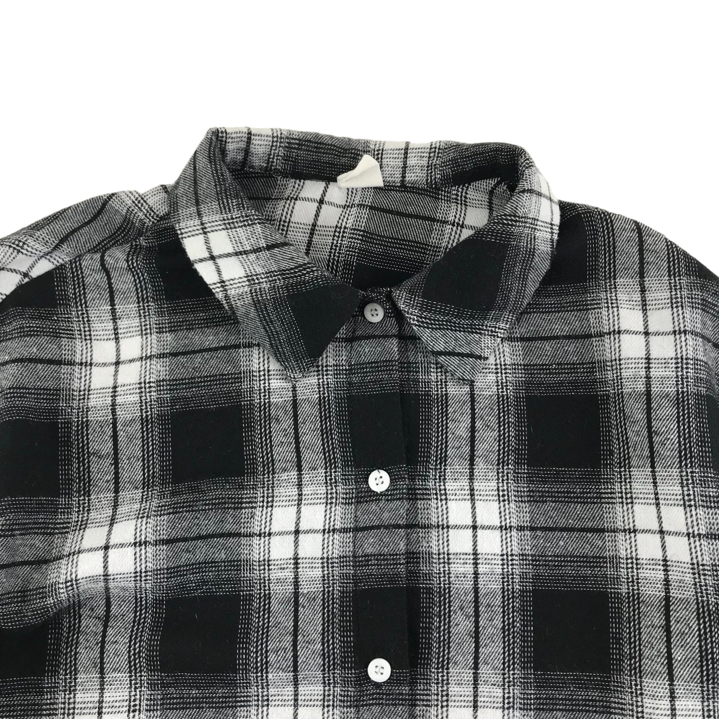 Shein Shirt Age 10 Black White Grey Check Button Up