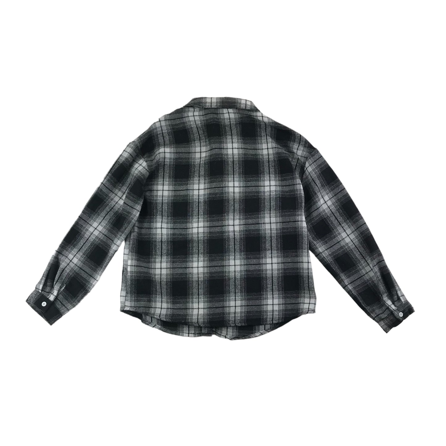 Shein Shirt Age 10 Black White Grey Check Button Up