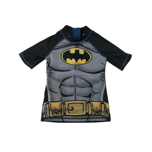 Batman Swim Top Age 5 Grey Batman Suit Print Short Sleeve