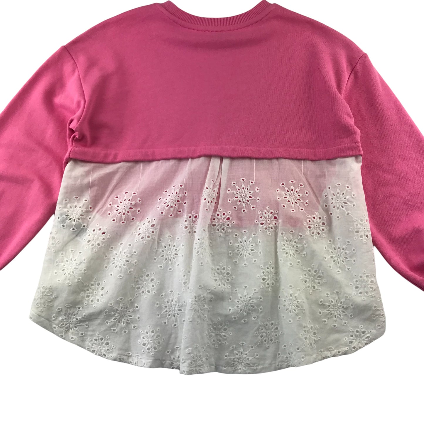 River Island sweater 9-10 years pink with lace underlayer panel