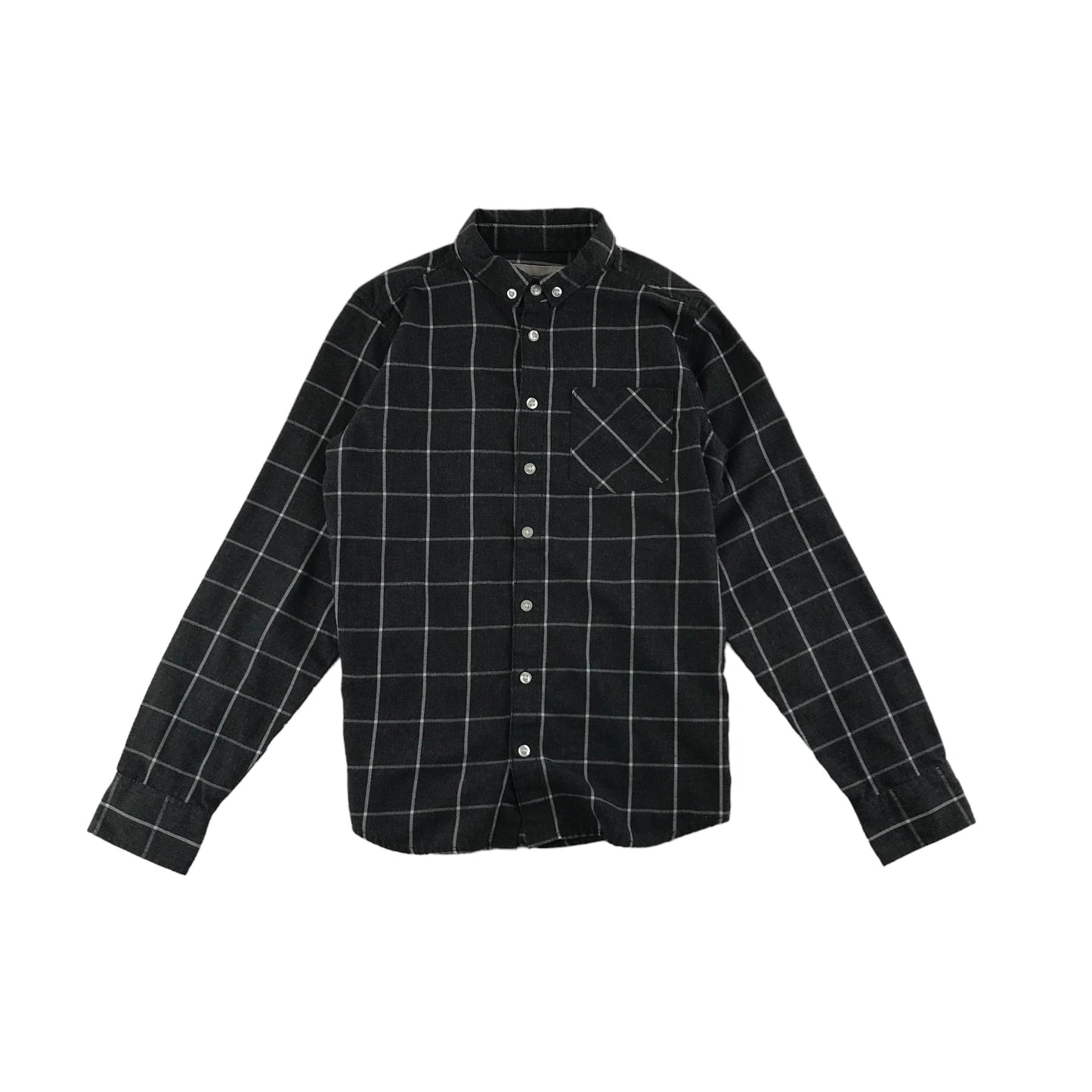 Matalan Shirt Age 11 Grey Check Button Up