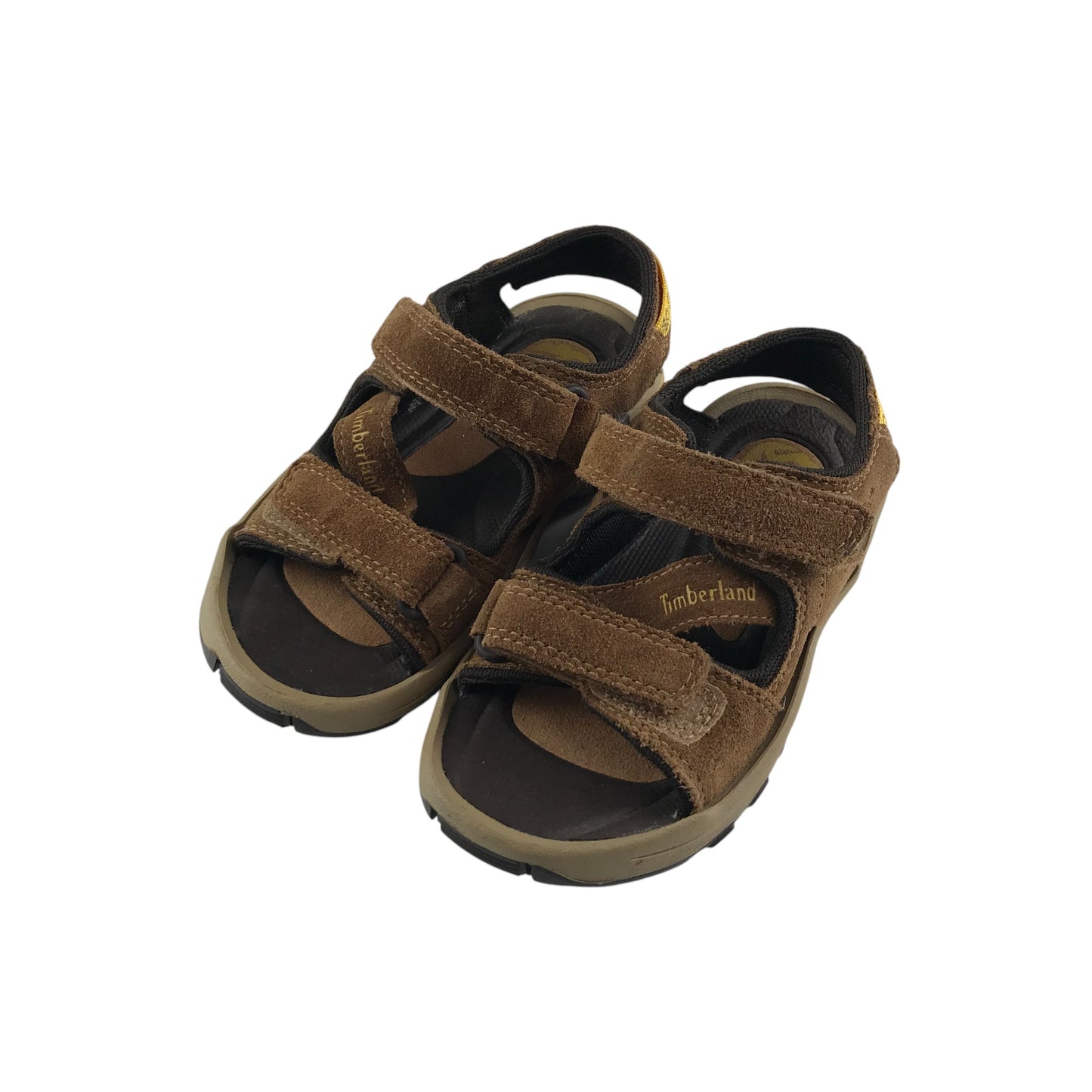 Timberland sandals shoe size UK 9.5 junior brown leather hook and loop staps