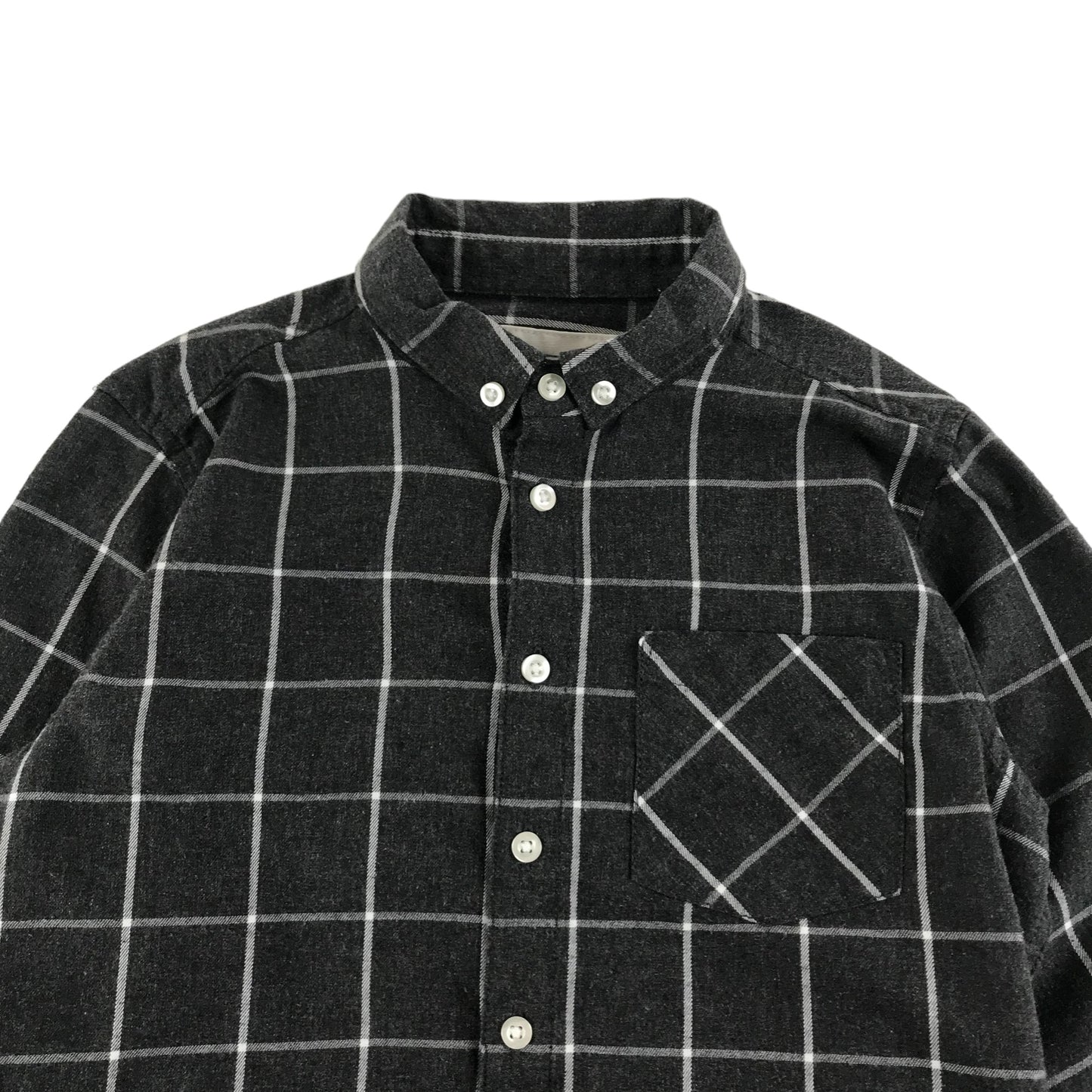 Matalan Shirt Age 11 Grey Check Button Up