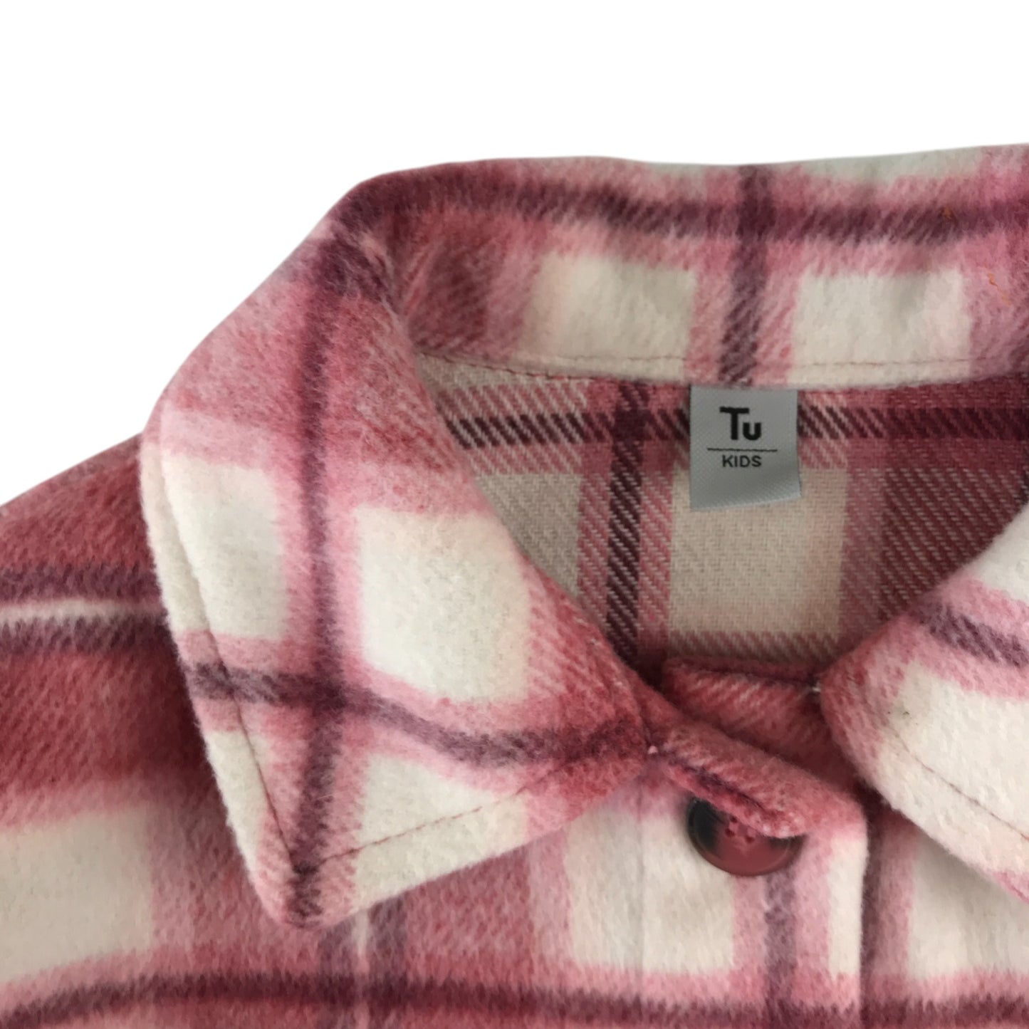 Tu shacket 5-6 years red check pattern long shirt jacket