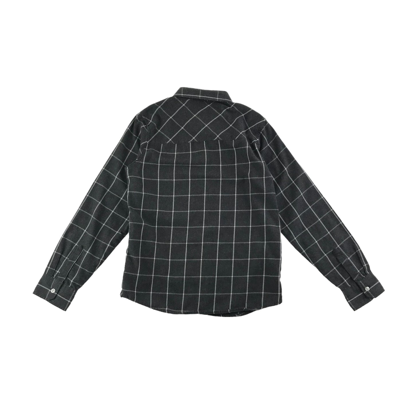 Matalan Shirt Age 11 Grey Check Button Up