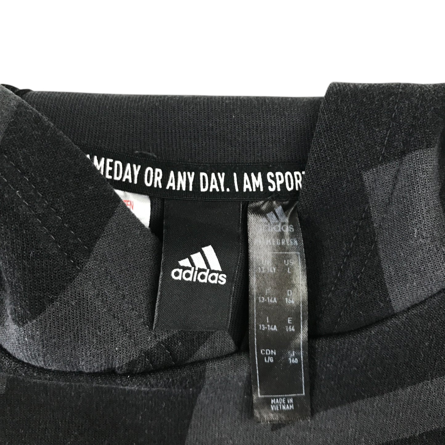 Adidas hoodie 13-14 years black and grey graphic pattern