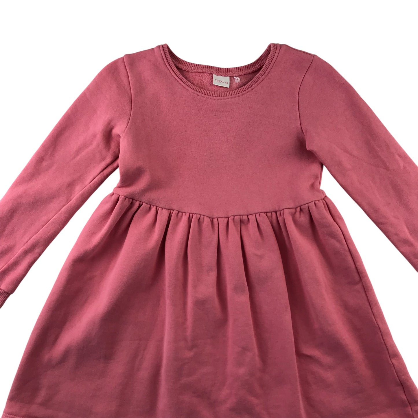 Next dress 5-6 years pink plain long sleeve jersey