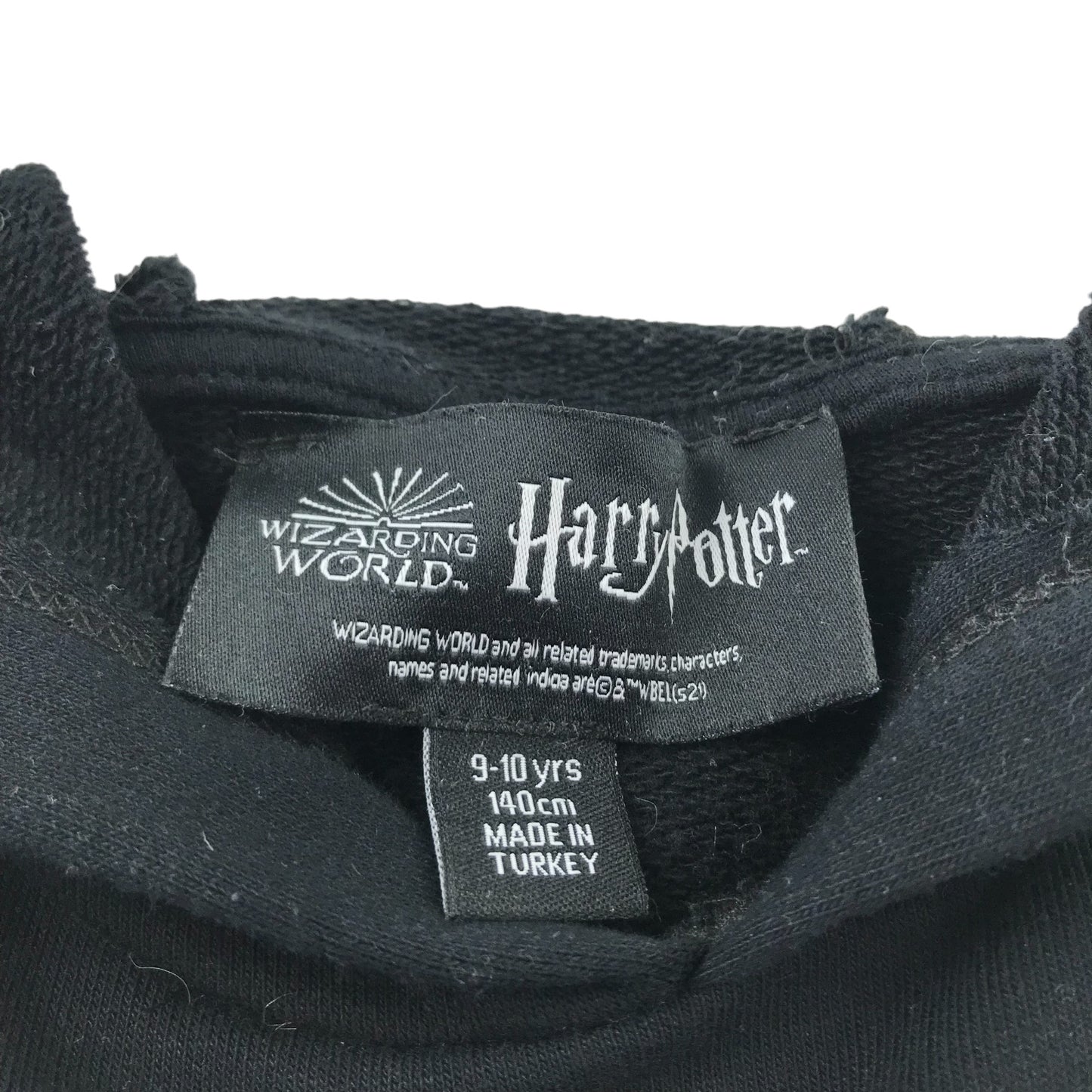 Primark hoodie 9-10 years black Harry Potter Hogwarts cropped pullover