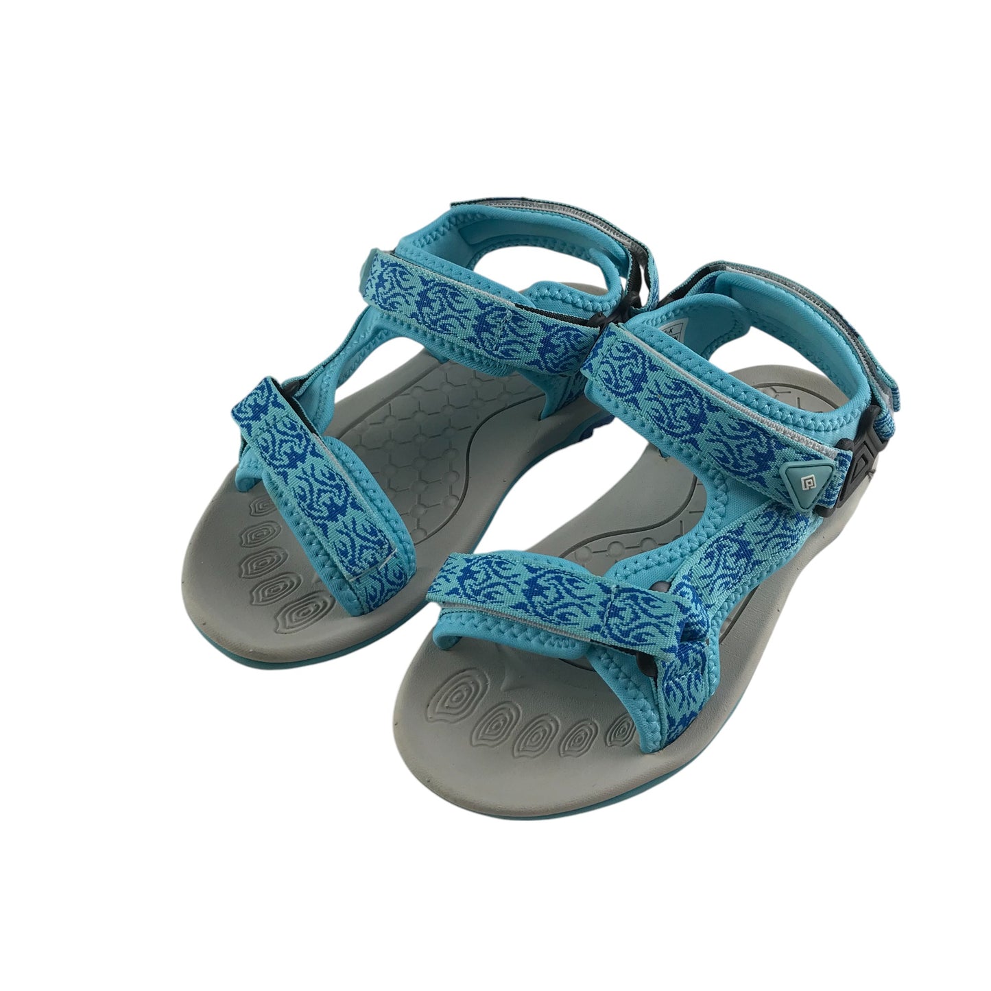 Blue sandals shoe size UK 3 blue graphic pattern hook and loop straps