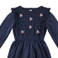 Tu dress 5-6 years navy blue knitted floral jumper dress cotton