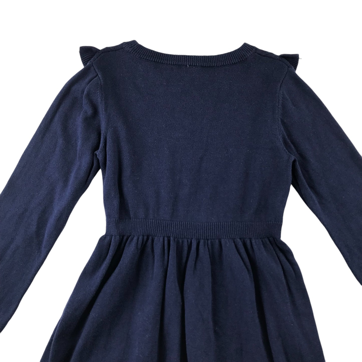 Tu dress 5-6 years navy blue knitted floral jumper dress cotton