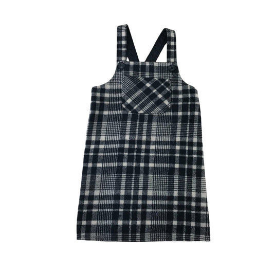 F&F dress 5-6 years black and white check pattern pinafore