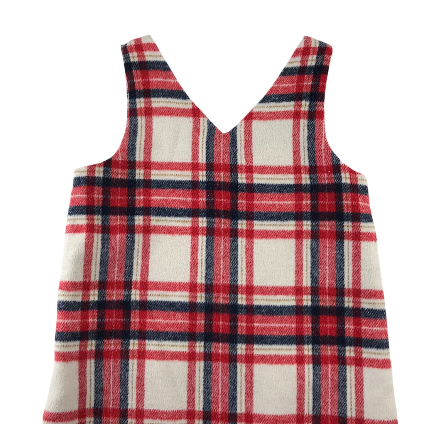 F&F dress 5-6 years red white navy checked pinafore