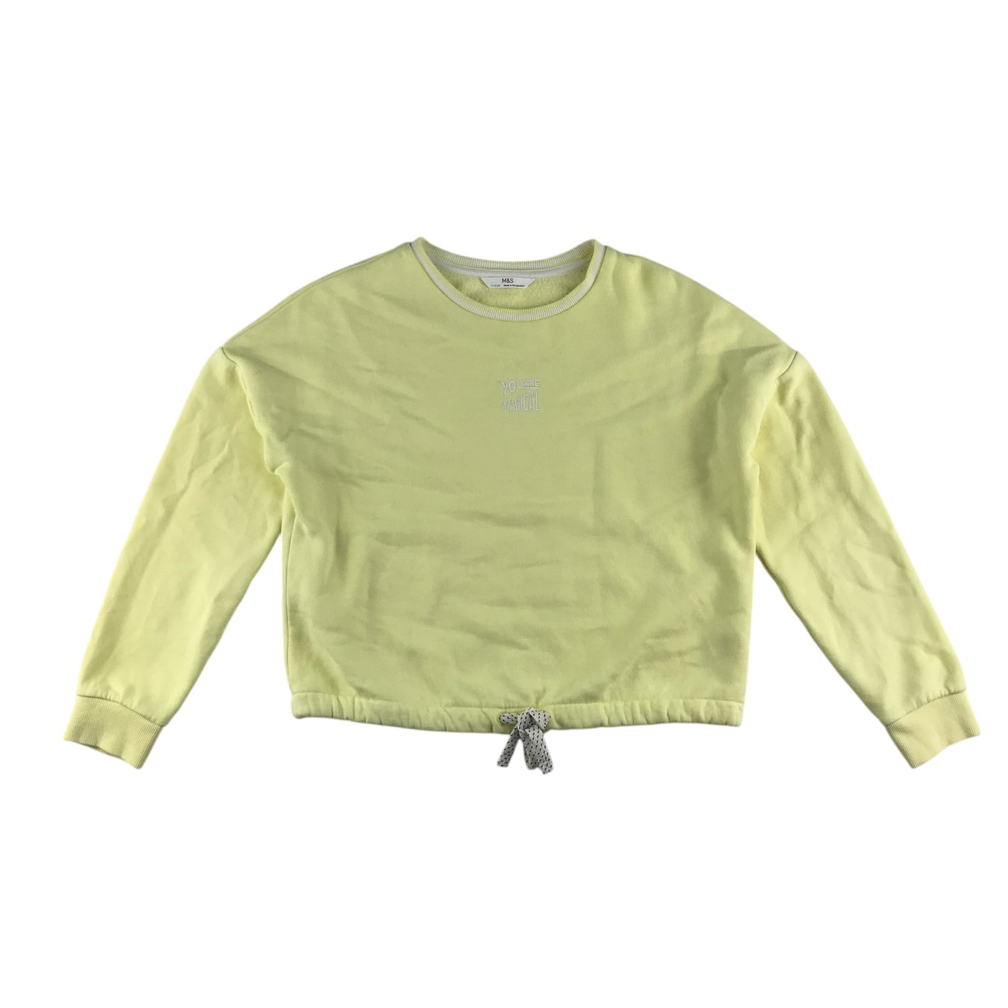 M&S sweater 11-12 years yellow You Are Magical cropped