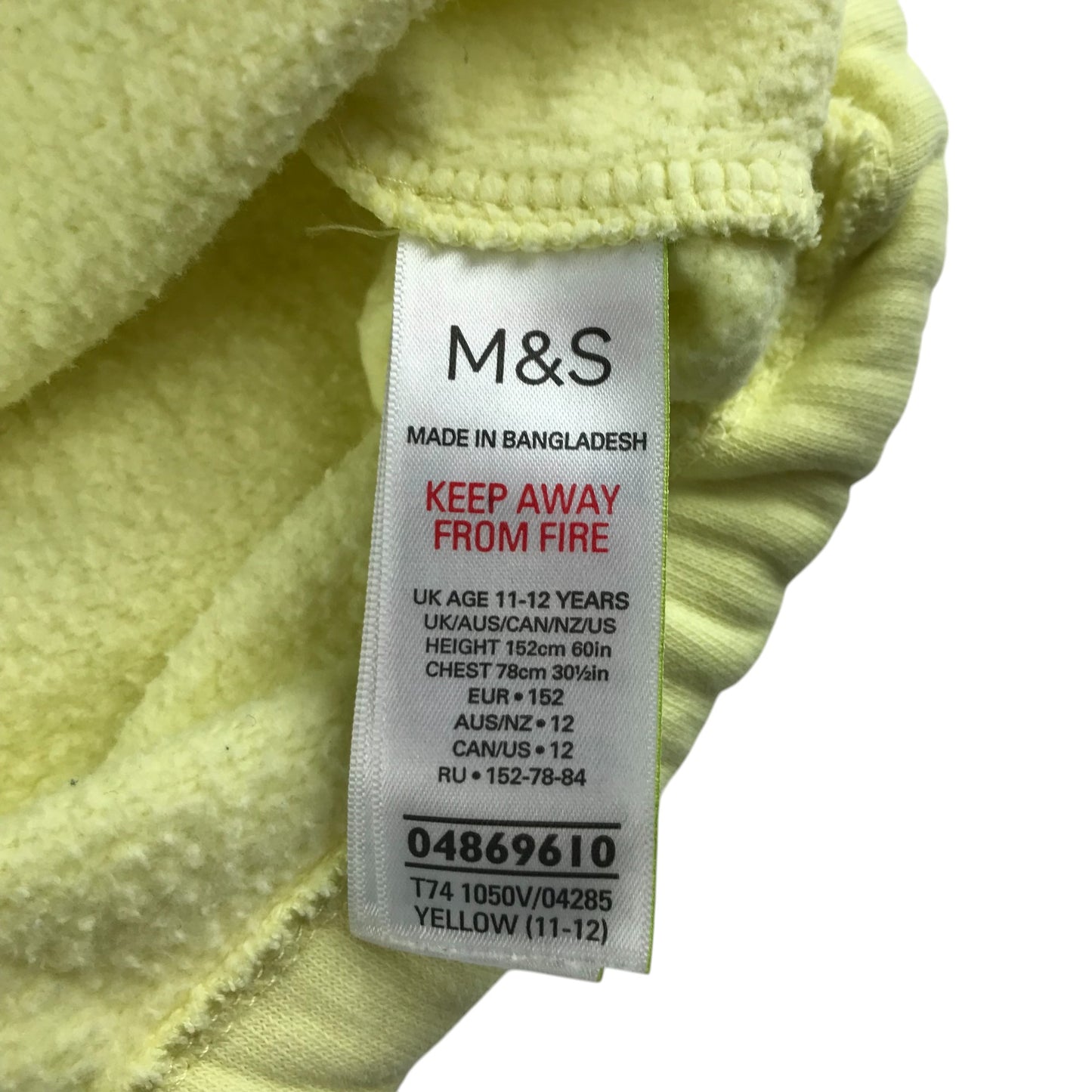 M&S sweater 11-12 years yellow You Are Magical cropped