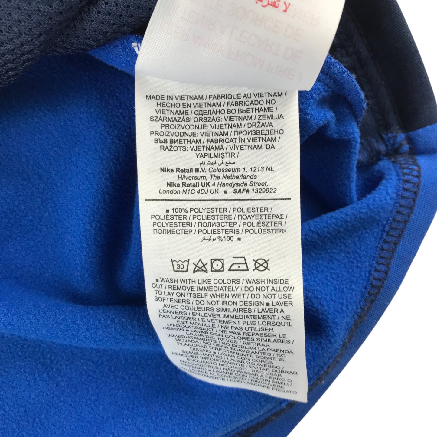 Nike sweater 9-10 year blue panelled sporty tracksuit top
