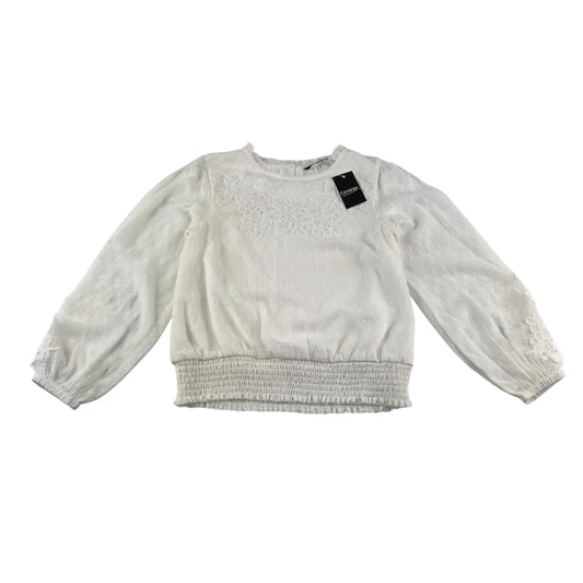 George blouse 8-9 years white floral embroidered top