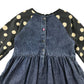 Next dress 5-6 years blue denim style long jersey sleeve dotted pattern cotton