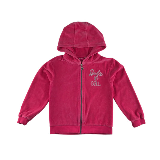 Barbie hoodie 7-8 years pink velour full zipper