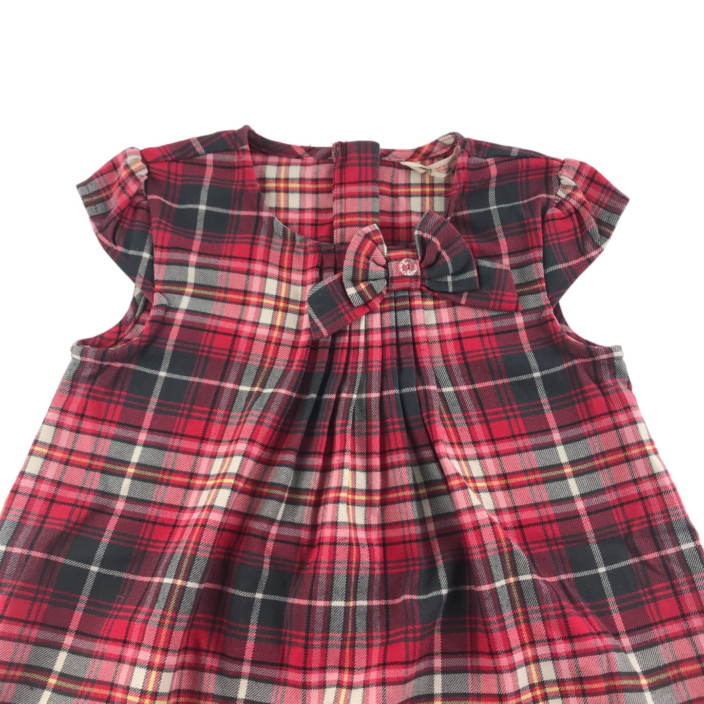 H&M Dress Age 7 Red Checked A-line Cap Sleeves