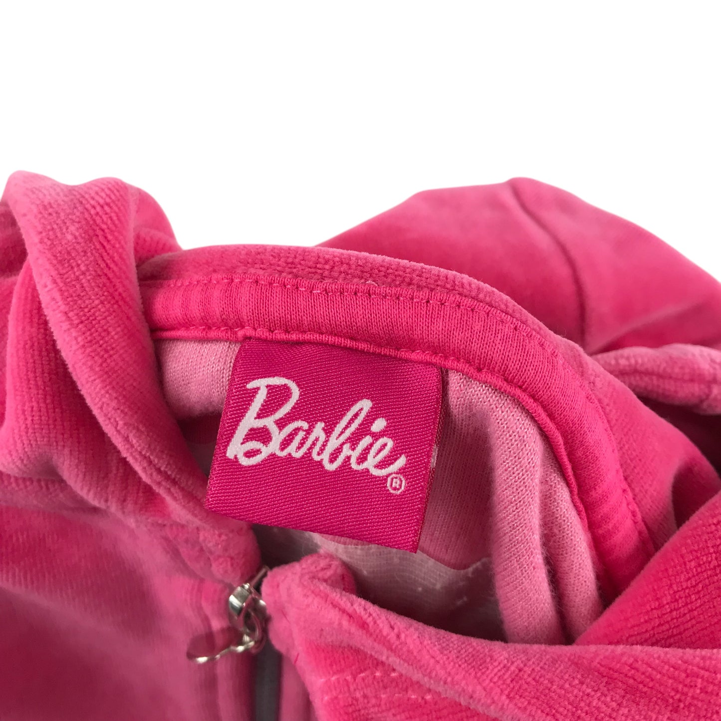 Barbie hoodie 7-8 years pink velour full zipper