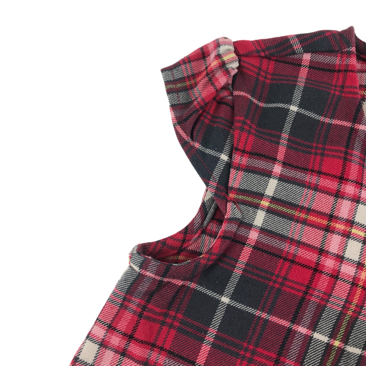 H&M Dress Age 7 Red Checked A-line Cap Sleeves