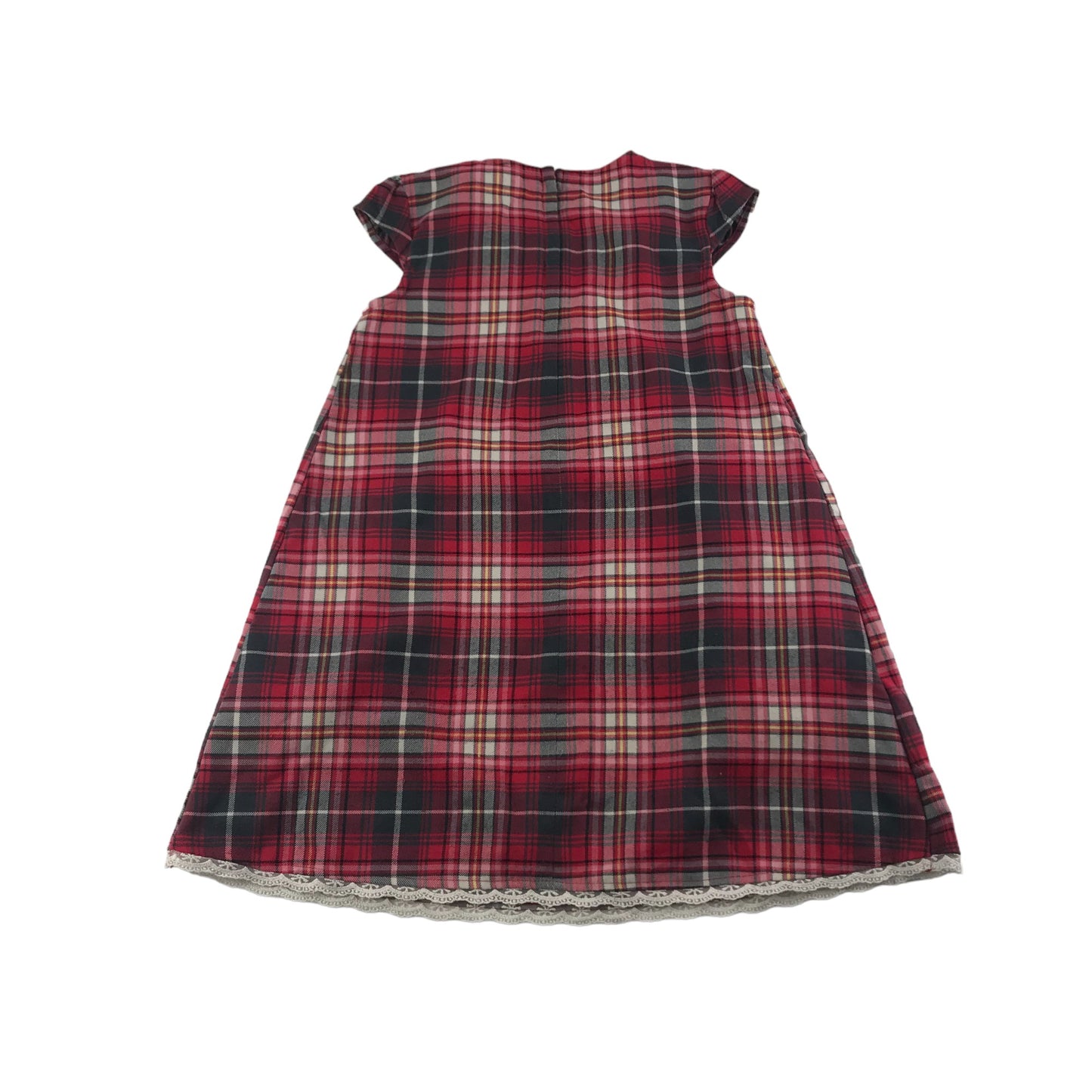 H&M Dress Age 7 Red Checked A-line Cap Sleeves