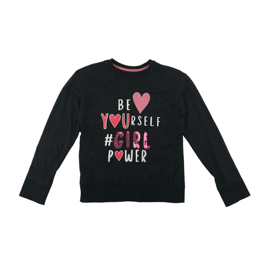 George sweater 9-10 years black with text graphic print sequin