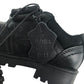 George school shoes shoe size 9 junior black leather with hook and loop strap