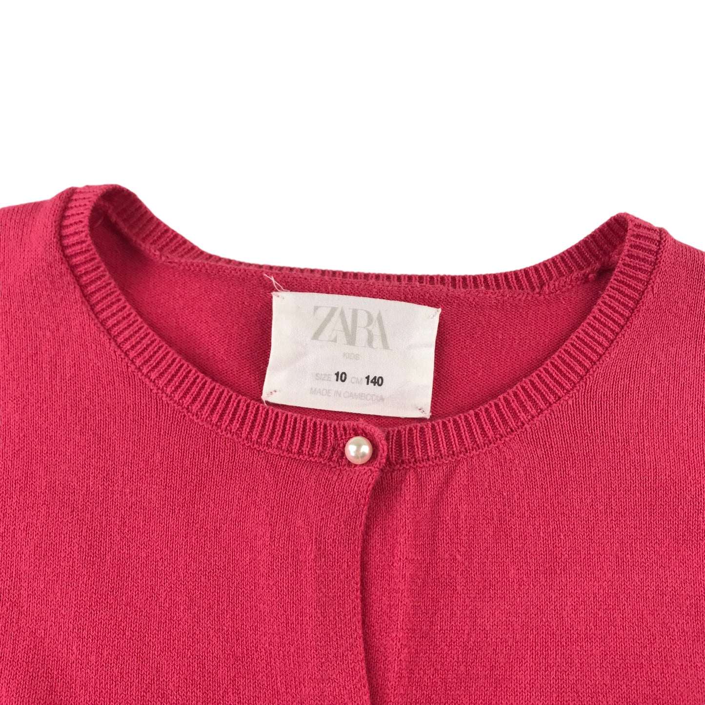Zara cardigan 10 years pink plain pearl buttons