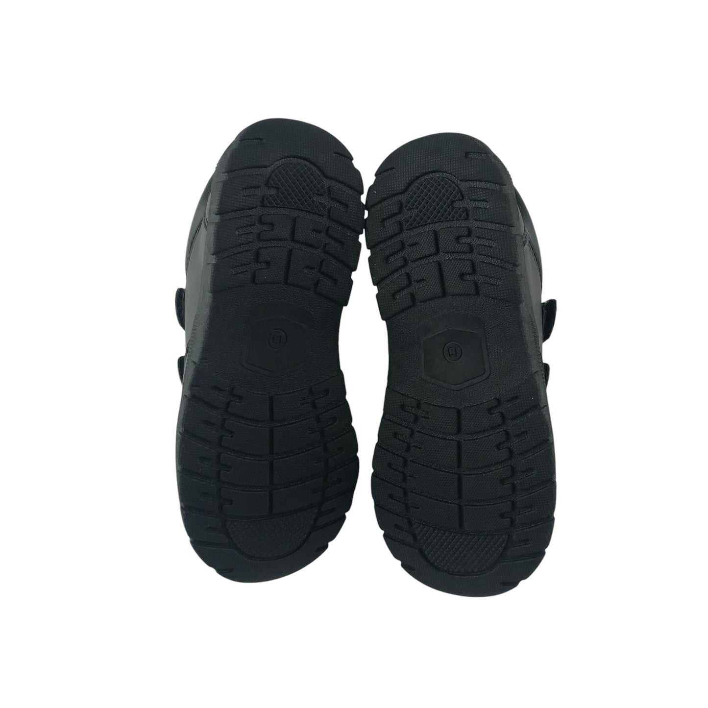 George school shoes shoe size 13 junior black with hook and loop straps