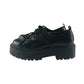 Primark shoes shoe size 3 black synthetic leather chunky low tops with laces