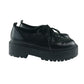 Primark shoes shoe size 3 black synthetic leather chunky low tops with laces