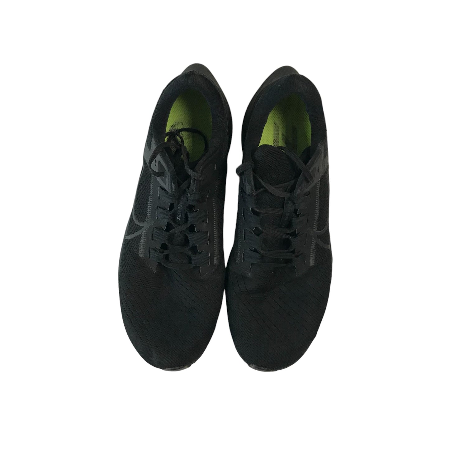 Nike Pegasus 38 Trainers Shoe Size 9.5 Black Plain Sporty Sneakers