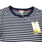 Boden t-shirt 8-9 years navy and white stripy supersoft pointelle starboard