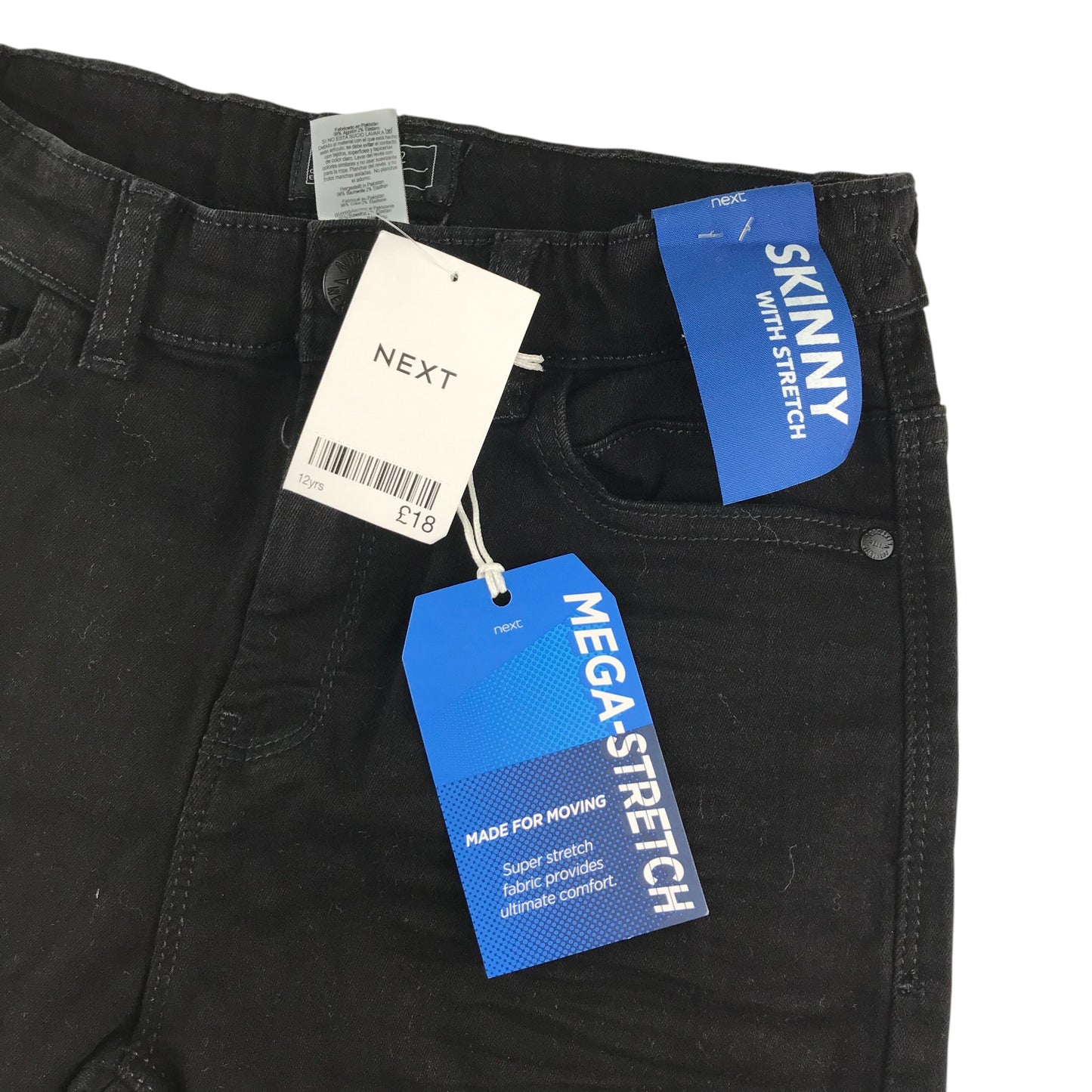 Next jeans 11-12 years black skinny with stretch